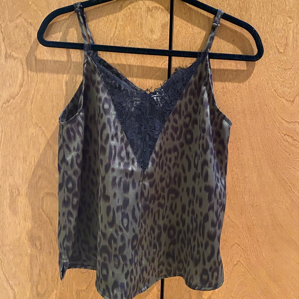 Green Cheetah Print Lace Cami
